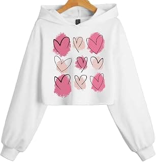 Heart Crop Hoodie Women Girl Casual Stylish Latest Black White Lavender Pink Under 399 499