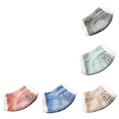 Renesmee™ Baby Knee Pads for Crawling, Elbow Safety Protector, Stretchable Anti-Slip Padded Elastic Soft Cotton Breathable Comfortable Cap Leg Warmer Support Protector Kneecap (Dotted)