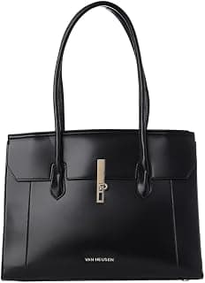 Van Heusen Women's Classic Black Laptop Bag |Stylish & Elegant| Fits Upto 15 Inch Laptop | Office Bag