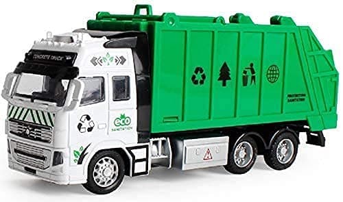 MANAKI ENTERPRISE Diecast Metal City Sanitation Trucks - Friction Powered, Garbage Truck with Top Open Dumper- 1:16, Garbage Lifter Trucks(Garbaga Truck)