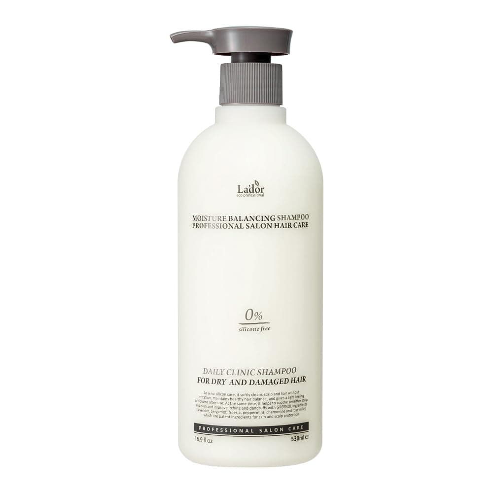 LADOR Moisture Balancing Shampoo 530ml | Korean Moisturizing Shampoo for Dry, Damaged & Sensitive Scalp | Soapwort, Lavender, Rosemary & Peppermint Extracts | Hydration, Scalp Soothing, Shine & Hair Strengthening