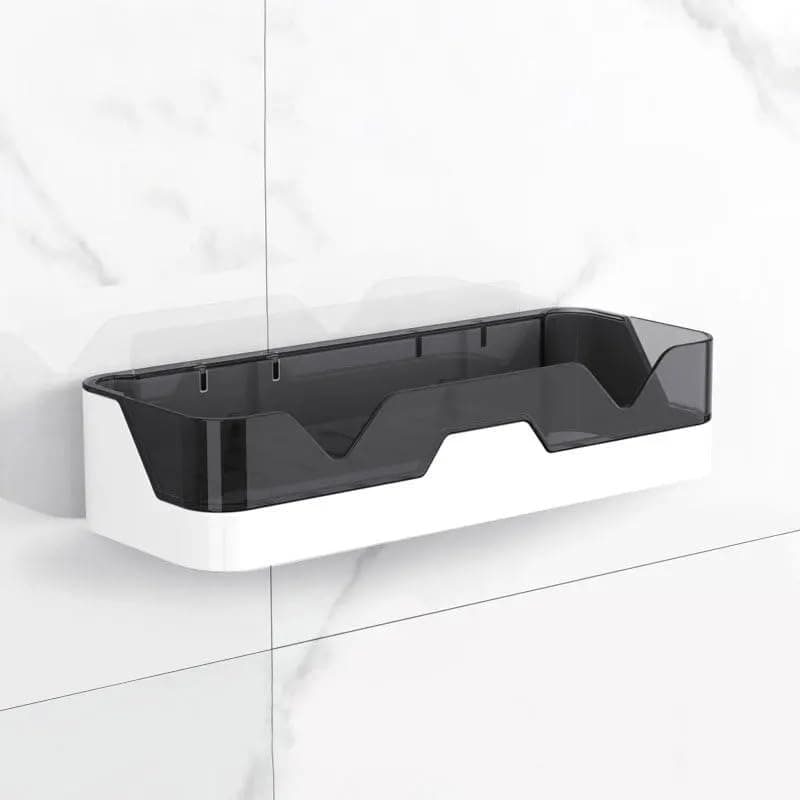 MOOZICO Plastic Bathroom Rack - Wall Mounted Shelf Organizer for Bathroom & Kitchen | Shampoo Conditioner Holder | Kitchen Sink Organiser | Multipurpose Rack and Soap Holder (Pack of 1)