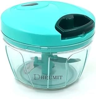 New Vegetable Chopper for Kitchen Use – Plastic | Vegetable Hand-Pull Food Chopper with 3 Stainless Steel Blades | Onion Chopper | Compact, Durable & BPA-Free(Green 500-Ml)
