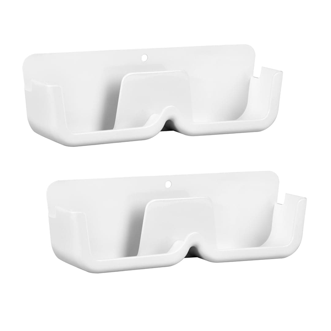Pack of 2 Specs Holder Wall Mounted/Wall Mounted Mobile Phone Holder/ Storage Case For Phones with Strong Adhesive Strips/Eyewear Case Shelving/Sunglasses Display Case/Multi-Purpose Stand (White)