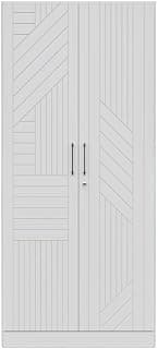 Wakefit Tyrian 2 Door | Carcass: Frosty White | Shutter: White | 2 Shelves, 1 Drawer, 1 Hanging Area