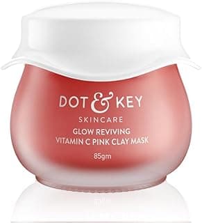 DOT & KEY Glow Reviving Vitamin C Pink Clay Mask | Face Mask for Glowing Skin | Fades Pigmentation | Hydrates & Plumps Skin | For All Skin Types | For Women & Men | 85g