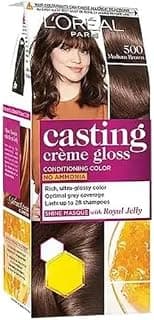 L Oréal Paris Casting Creme Gloss Small Pack Hair Colour Cream, 500 Medium Brown, 21g+ 24ml