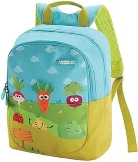 American Tourister 10.5 Litres Yoodle 2.O Vegetable Green 2 Compartment Backpack For 4 To 6 Year Kids (Medium Size)