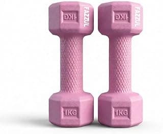 Dumbbell 1Kg Pair Hexa PVC Dumbbells Set For Home Gym, Exercise & Fitness Dumbbell (Pink) Fixed Weight Dumbbell Home And Gym Use (1Kg X 2PCS)