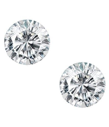 Nemichand Jewels 925 Sterling-silver and Cubic Zirconia Stud Earrings for Women & Girls, Silver