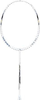 Li-Ning Axforce Blast Strung Badminton Racquet for Professional Players|Powerful Smashes|Flexible Shaft|80-84 Grams|Maximum String Tension - 32lbs, White/Blue Sapphire