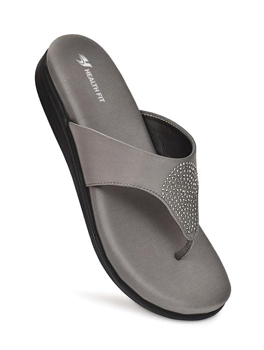 HEALTH FIT EXTRA SOFT Women's Comfortable Memory Foam Doctor Slippers/Flip-Flops|Fashionable Casual & Stylish|Lightweight & Breathable|Outdoor Synthetic Casual Chappals Sandals Ladies & Girls HF21