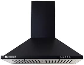 Wonderchef Power Elite Chimney | 60cm |1050 m3/hr| Baffle Filter | 3 Speed Push Button Controls | Powerful Suction | Low Noise| 7 Year Wr | Black