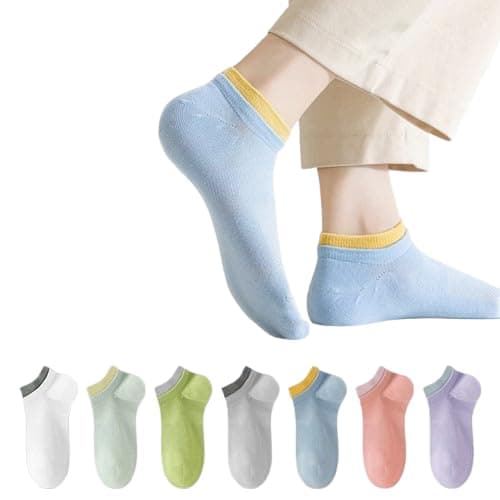 JABA'S Ankle Length Socks for Men & Women - Moisture-Wicking, Odor-Free, Breathable Poly Cotton, Cushioned Combo - Ideal for Sports, Gym & Formal Wear - Multicolor, Free Size (7 Pair)