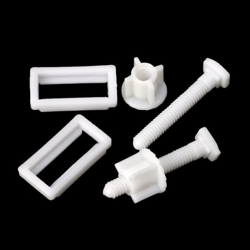 MLD Hydraulic Toilet Seat Cover Screws fixing fitting kit repair tools Hinge nut Bolt Screw Hardware Kit Repair bottom installation for soft close Toilet Seat cover BOL4041(1 Pair,White, Plastic)