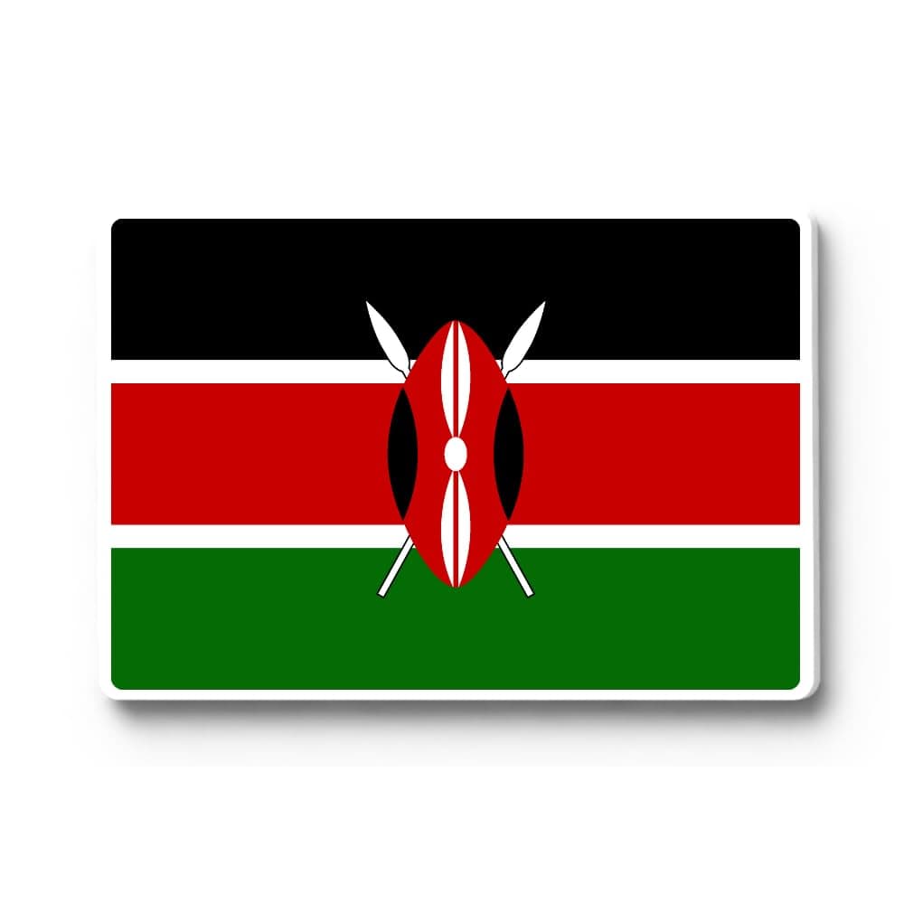 Gifteeng Kenya Flag Fridge Magnet - 3x2 Inches, 4mm Thick, Stylish Magnet for Fridge, Wardrobe & Metal Surfaces, Best Kenya Souvenir, Memorable