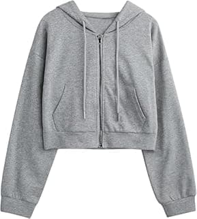 Prachikfashions Casual Wear Solid Crop Zipper Jacket Hooded Neck Full Sleeves with Kangaroo Pocket Hoodie for Women