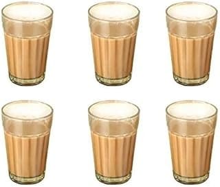 VRB Dec 6 Pcs Tea Glass Set/Cutting chai Glasses/Small Glass for Tea,Chai,Milk,Coffee Hot & Cold Coffee Mug, Milk & Tea Cup Set/Gifting in Valentine/Diwali/Birthday/House Warming. (Pack of 6)