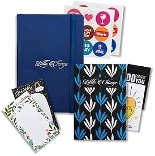 Amazon Basics Undated 2026 Planner with Daily, Weekly and Monthly Sections, To-Do Lists, Bookmarks and Stickers (A5, Blue)