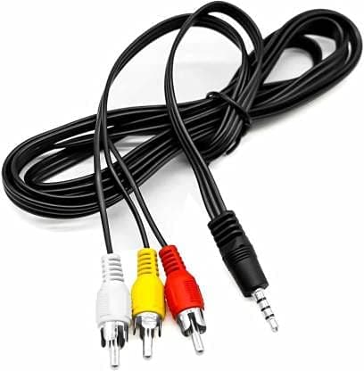 HI-Plasst 3.5mm to 3 RCA Audio Cable (1.5 Meter) - Stereo MIC Jack to RCA Adapter for Speakers, Home Theatre, TV, Video Player | Compatible with Multimedia Devices