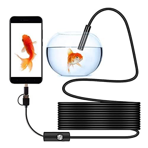 CAMLEIGH 2 Meter Wire Mini Endoscope Camera for Android USB Borescopes Waterproof Led Lighting Inspection Camera with Free C-Type Connector