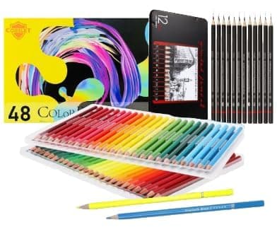 Corslet 60 Pcs Drawing And Sketch Pencils for Artists Kit Sketch Pencils Set for Artists Pencils Drawing Pencil Oil-Based Professional Pencil Set for Beginner Adult for Adults Coloring