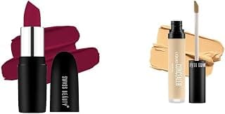 SWISS BEAUTY Pure Matte Creamy Lipstick Shade- Raspberry, 3.8gm| Liquid Light Weight Concealer With Full Coverage |Easily Blendable Concealer For Face Makeup With Matte Finish | Shade- Yellow, 6g