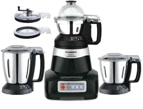 Panasonic MX-AE375 Monster 750 Watts Super Mixer Grinder |With 3 Stainless Steel Jar | 2 Years Product & 5 Years Motor Warranty (Black)
