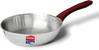 Prestige Platina Popular Stainless Steel Unique Impact Forged Bottom Fry Pan 22cm (1.9 L) (Silver)