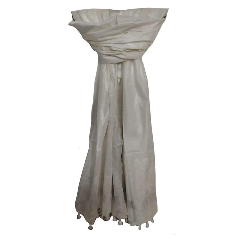 Couture Mania | Women's Bhagalpuri Linen Cotton Blend Handloom Ikkat Dupatta with Zari Designed Free Size_Color Variation