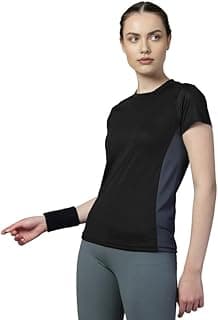 CHKOKKO Gym Tshirt for Women Workout Dry Fit t Shirt Sports Tshirt Lightweight Round Neck Breathable Half Sleeve Activewear Mesh Running Yoga Tops for Woman
