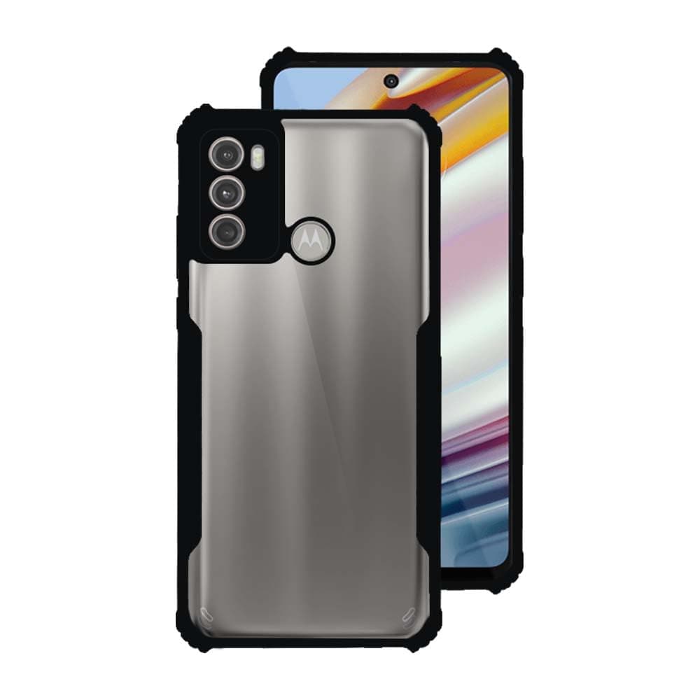 7SEVEN® Ipacky Back Cover for Motorola G60 | G40 Fusion Mobile Back Case Shock Proof Design Camera Edges Protection Crystal Clear Phone Case Precise Cutouts Matte Black Soft Bumper Phone Cover