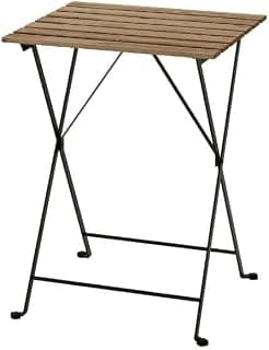 Ikea TARNO ABS Plastic & Metal Table, Outdoor, Black, Grey-Brown Stained, 55x54 cm (21 5/8x21 1/4")