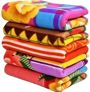 All Season Multipurpose Polar Fleece Single Bed Printed Assorted Multicolor Lightweight Blanket (Set of 5, 90 x 61 inches)