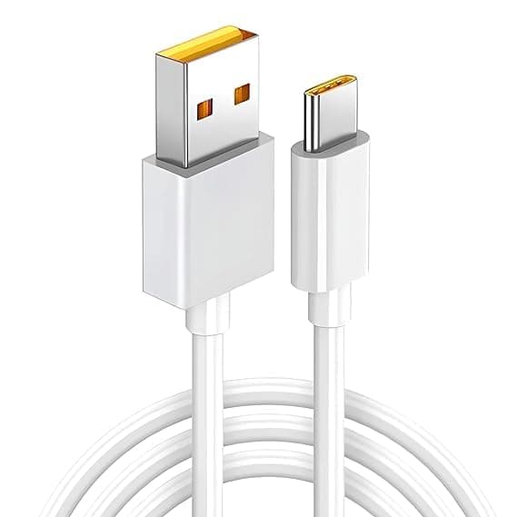 80w Supervooc USB Type C Charging Data Cable for Realme 12 pro plus/11 pro plus/11/10/9 Pro/Narzo 70/60 Pro/60/50/50 pro/30/GT Neo Support 65W Superdart and 33W Dart Also Quick Charge, White (VIP-43)