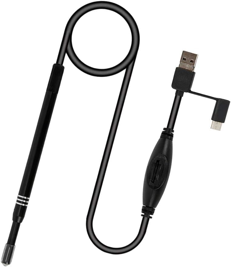 Tobo 5.5mm Digital Led Otoscope Ear Wax Removal Kit Ear Wax Cleaning Tool 3-in-1 USB+Micro USB + Type-C Mini Otoscope Ear Camera Scope Earwax Removal Kit Ear Wax Cleaning Tool - TD-592IM