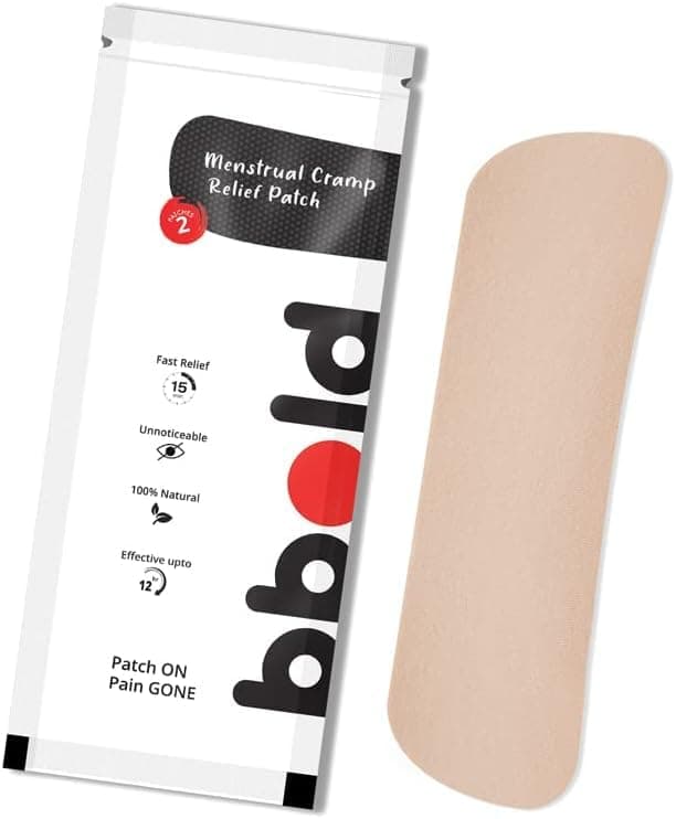 bbold Menstrual Cramp Relief Patches (Pack of 2) | Natural Pain Relief for Period Cramps | Heat-Free, Herbal & Skin-Friendly | Fast Relief for Women & Teen
