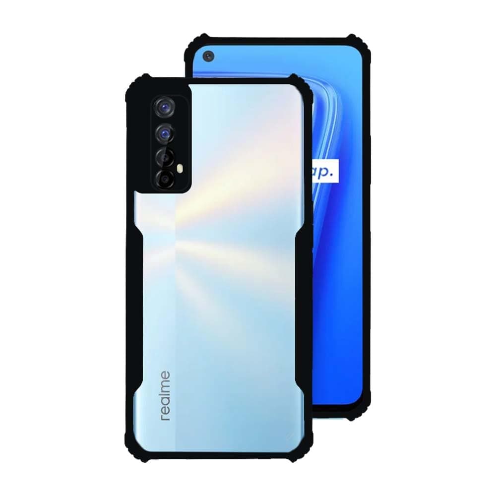 7SEVEN® Ipacky Back Cover for Realme 7 | Realme Narzo 20 Pro Mobile Back Case Shock Proof Design Camera Edges Protection Crystal Clear Phone Case Precise Cutouts Matte Black Soft Bumper Phone Cover