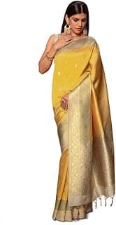 Soch Womens Tussar Zari Woven Saree With Tassels