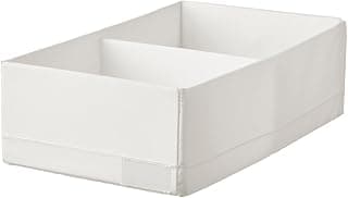 Ikea Polyester Rectangular With Baby Products Compartments Box (White/Grey, 20X34X10 Cm)