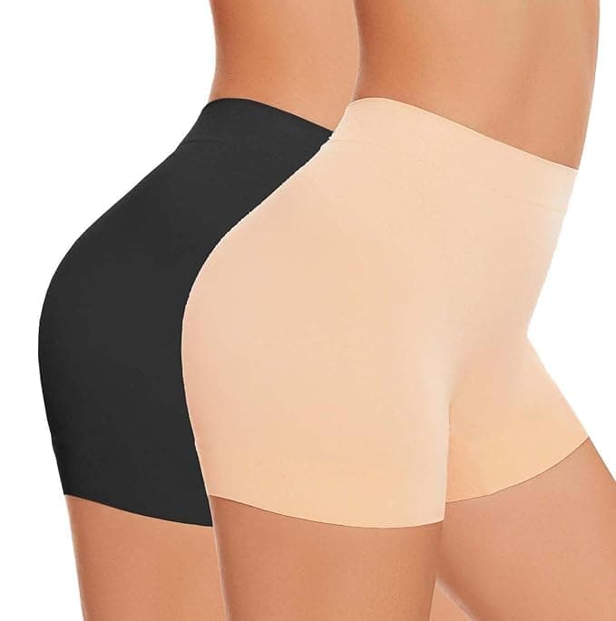 LOURYN KOULYN® Women's Ice Silk Safety Boyshort Mid Waist Seamless Women's Boyshort High Waist Boxers/Underskirt Shorts