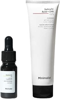 Minimalist Niacinamide 10% Serum + Salicylic Acid 2% Face Wash | Acne Marks Reduction, Oil Control, Pore Minimizing & Deep Cleansing Skincare Combo for Oily & Acne-Prone Skin