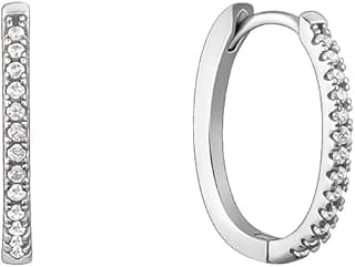 GIVA 925 Silver Rose Gold 18k gold Plated Zircon Hoop Earrings Semi Hoops | Gifts for Women & Girls