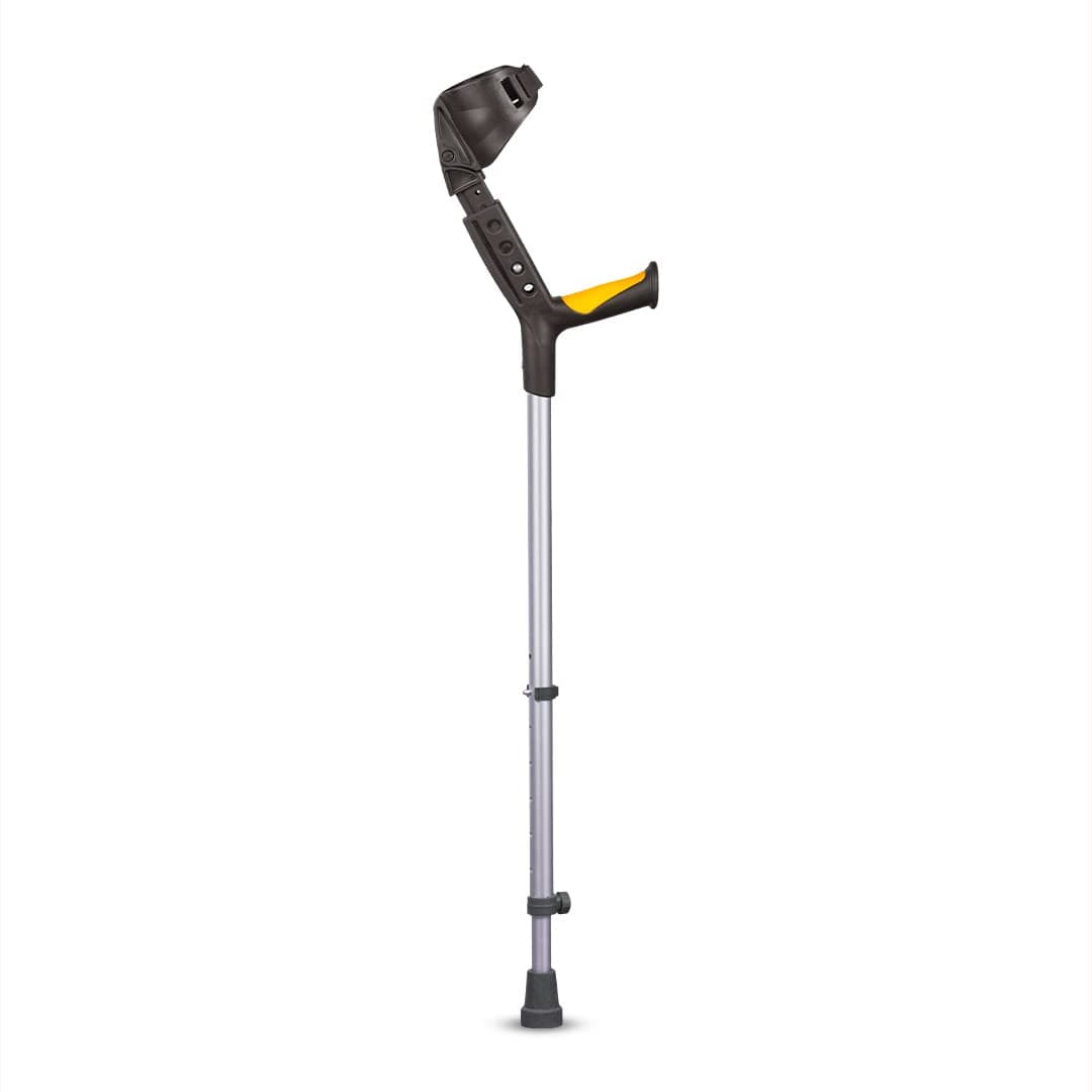 Vissco Astra Plus Elbow Crutch, Height Adjustable Elbow Support and Movable Arm Cuff, Lightweight Walking Aid for Men and Women, Comfortable Grip for Fracture and Mobility (Single Piece, Grey)