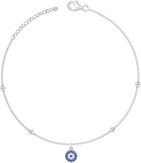 GIVA 925 Silver Evil Eye Charm Anklet,Single | Gifts for Women and Girls | With Certificate of Authenticity and 925 Stamp | 6 Months Warranty