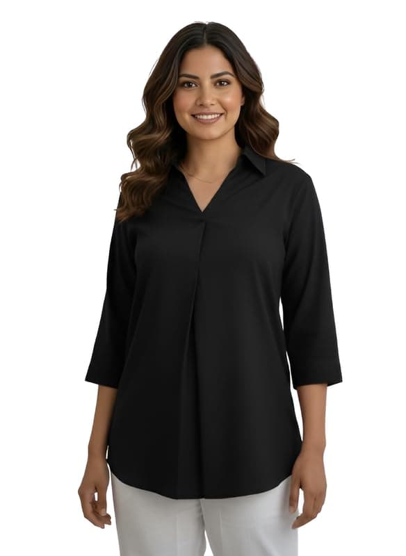 Moirai Hemline Shirt for Women Solid Viscose Rayon Oversized Western Long Top Casual Wear Office Formal Shirt