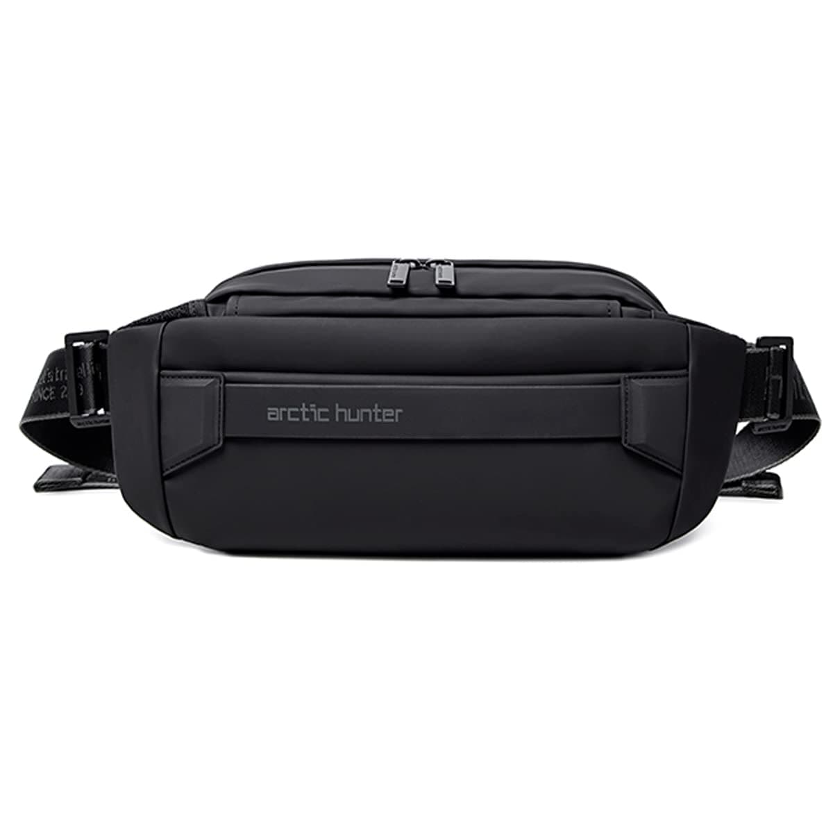 Arctic Hunter Large Fanny Pack for Men Heavy Chest Bag with Magnetic Buckle Big Waist Pouch Polyester Sling Bag for Men Crossbody Water-Resistant Passport Side Bag for Travel Business Office,Black