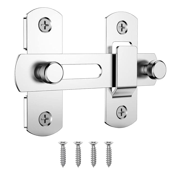 VARDISTA Stainless Steel Door Latch Lock Flip Safety Door Bolt Sliding Gate & Barn Door Lock Hardware Heavy Duty Latch for Garden, Bathroom, Garage, Window & Coop