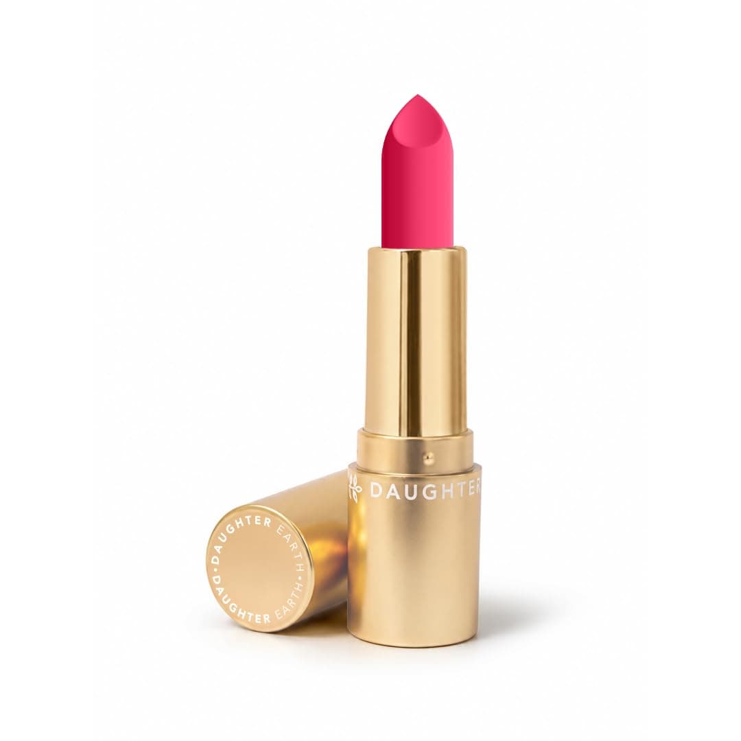 Daughter Earth Lipstick Matte Waterproof | Long Lasting Weightless Vegan Plant Based Buttery Creamy Lip Stick | Hydrating Phytonutrient Lip Color With Clean & Safe Ingedients - Original Pink - 4g