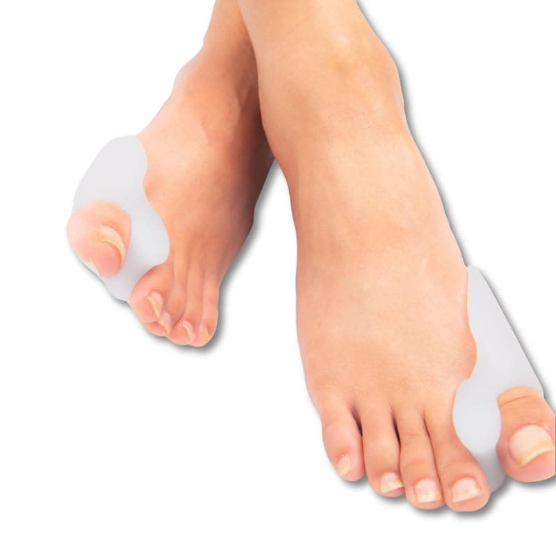 Wonder Care Silicone Toe Separator For Feet Gel Pads Big Toe Corrector Bunion Straightener Yoga Stretcher Hammer Bunion White [Pair of 2-4 Pieces]
